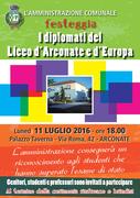 L'AMMINISTRAZIONE FESTEGGIA I DIPLOMATI DEL LICEO D'ARCONATE E D'EUROPA