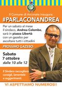 #PARLACONANDREA: IL SINDACO SARA' IN PIAZZA PER ASCOLTARE I CITTADINI SABATO 7 OTTOBRE.