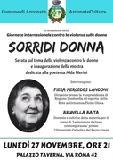 SORRIDI DONNA - SERATA SUL TEMA DELLA VIOLENZA CONTRO LE DONNE: 27 NOVEMBRE