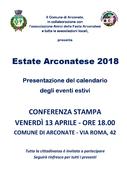 PRESENTAZIONE CALENDARIO DELL' ESTATE ARCONATESE 2018