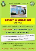 L'AMMINISTRAZIONE FESTEGGIA I DIPLOMATI DEL LICEO D'ARCONATE E D'EUROPA