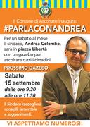 #PARLACONANDREA: IL SINDACO SARA' IN PIAZZA PER ASCOLTARE I CITTADINI SABATO 15 SETTEMBRE.