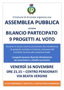 BILANCIO PARTECIPATO: ASSEMBLEA PUBBLICA DI PRESENTAZIONE PROGETTI