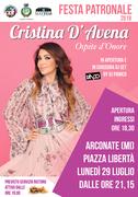 L'ATTESISSIMO RITORNO DI CRISTINA D'AVENA ALLA PATRONALE 2019