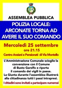 ARCONATE TORNA AD AVERE IL SUO COMANDO DI POLIZIA LOCALE - ASSEMBLEA PUBBLICA