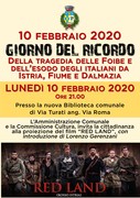 GIORNO DEL RICORDO - 10 FEBBRAIO 2020