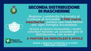 CORONAVIRUS: SECONDA DISTRIBUZIONE DI MASCHERINE GRATUITE