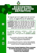 ECOCENTRO: ORARIO ESTIVO DEFINITIVO 