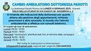 CAMBIO AMBULATORIO DOTTORESSA MONICA PAROTTI