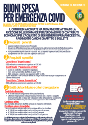 CORONAVIRUS: EROGAZIONE CONTRIBUTI PER ACQUISTO DI GENERI ALIMENTARI O PRODOTTI DI PRIMA NECESSITA', PAGAMENTO CANONE DI AFFITTO E BOLLETTE