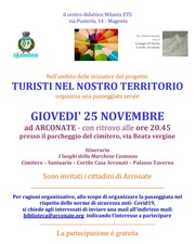 TURISTI NEL NOSTRO TERRITORIO: PASSEGGIATA SERALE PER I LUOGHI DELLA MARCHESA COSTANZA
