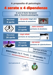 QUATTRO SERATE DI INCONTRO E CONFRONTO PER PARLARE DI DIPENDENZE 