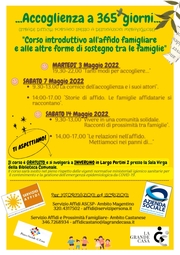 CORSO INTRODUTTIVO ALL'AFFIDO FAMILIARE E ALLE ALTRE FORME DI SOSTEGNO TRA LE FAMIGLIE
