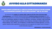 REGOLAMENTAZIONE DELLA CIRCOLAZIONE STRADALE IN RELAZIONE ALLA MANIFESTAZIONE “FESTA DELLO SPORT” DEL 21/05/2022