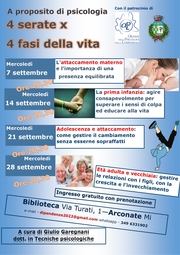A PROPOSITO DI PSICOLOGIA - 4 SERATE X 4 FASI DELLA VITA