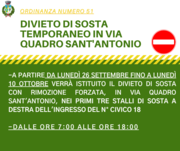 MODIFICHE ALLA VIABILITA': VIA QUADRO SANT'ANTONIO
