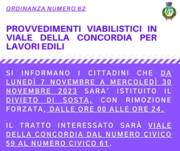 PROVVEDIMENTI VIABILISTICI IN VIALE DELLA CONCORDIA