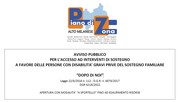 AVVISO PUBBLICO PER L’ACCESSO AD INTERVENTI DI SOSTEGNO A FAVORE DELLE PERSONE CON DISABILITA’ GRAVI PRIVE DEL SOSTEGNO FAMILIARE “DOPO DI NOI”