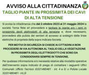 TAGLIO PIANTE IN PROSSIMITA' DEI CAVI DI ALTA TENSIONE