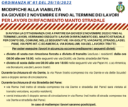 MODIFICHE ALLA VIABILITA' - DA GIOVEDI' 2 NOVEMBRE