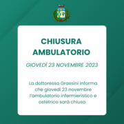 AVVISO CHIUSURA AMBULATORIO INFERMIERISTICO
