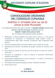  CONVOCAZIONE CONSIGLIO COMUNALE