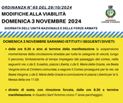  MODIFICHE ALLA VIABILITA' - DOMENICA 3 NOVEMBRE 2024