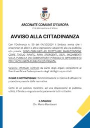 AVVISO ALLA CITTADINANZA