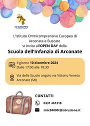 Open Day Scuola dell'infanzia di arconate
