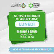 Farmacia Comunale apre anche di lunedì