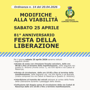 MODIFICA ALLA VIABILITÀ - Sabato 25 APRILE
