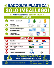 Corretta esposizione dei rifiuti in plastica e gestione dei rifiuti non conformi